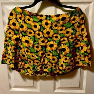 Sun flower mini flare skirt